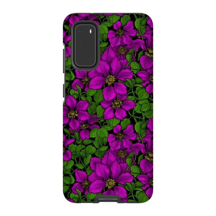 Galaxy S20 StrongFit Pink Clematis vine by Katerina Kirilova