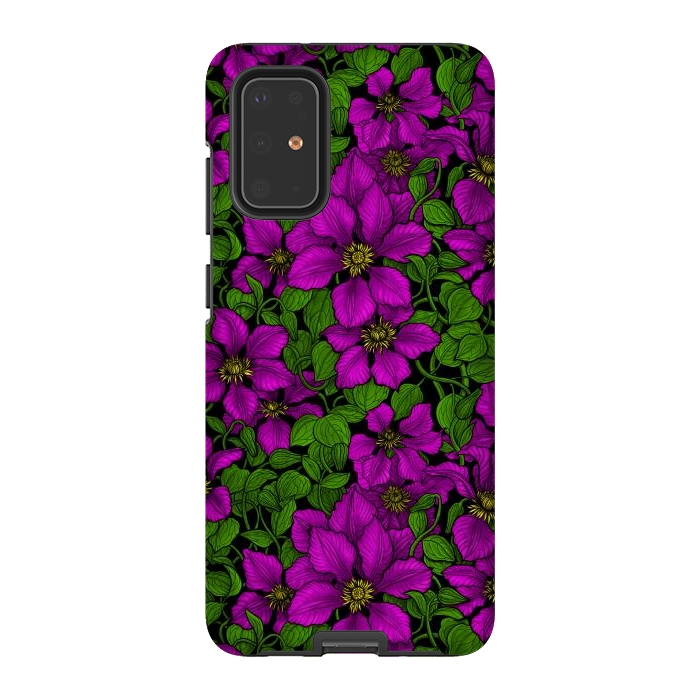 Galaxy S20 Plus StrongFit Pink Clematis vine by Katerina Kirilova