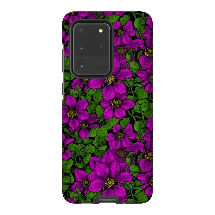 Galaxy S20 Ultra StrongFit Pink Clematis vine by Katerina Kirilova