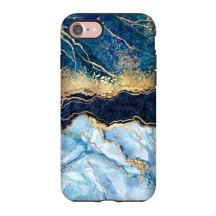iPhone 7 StrongFit Abstract Background Blue Marble and Glossy Decoration by ArtsCase
