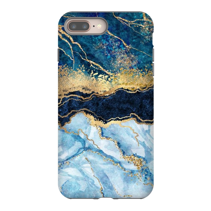 iPhone 7 plus StrongFit Abstract Background Blue Marble and Glossy Decoration by ArtsCase
