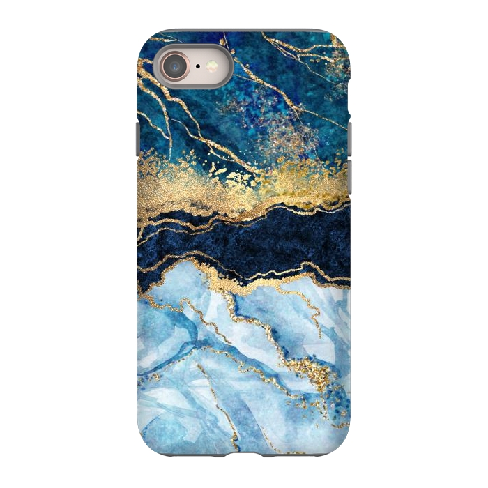 iPhone 8 StrongFit Abstract Background Blue Marble and Glossy Decoration by ArtsCase