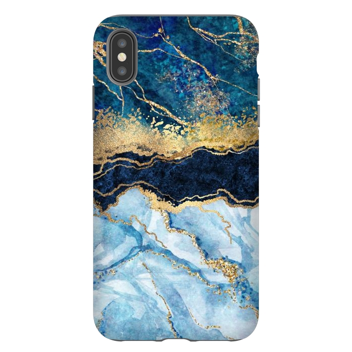 iPhone Xs Max StrongFit Abstract Background Blue Marble and Glossy Decoration by ArtsCase