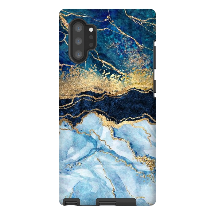Galaxy Note 10 plus StrongFit Abstract Background Blue Marble and Glossy Decoration by ArtsCase