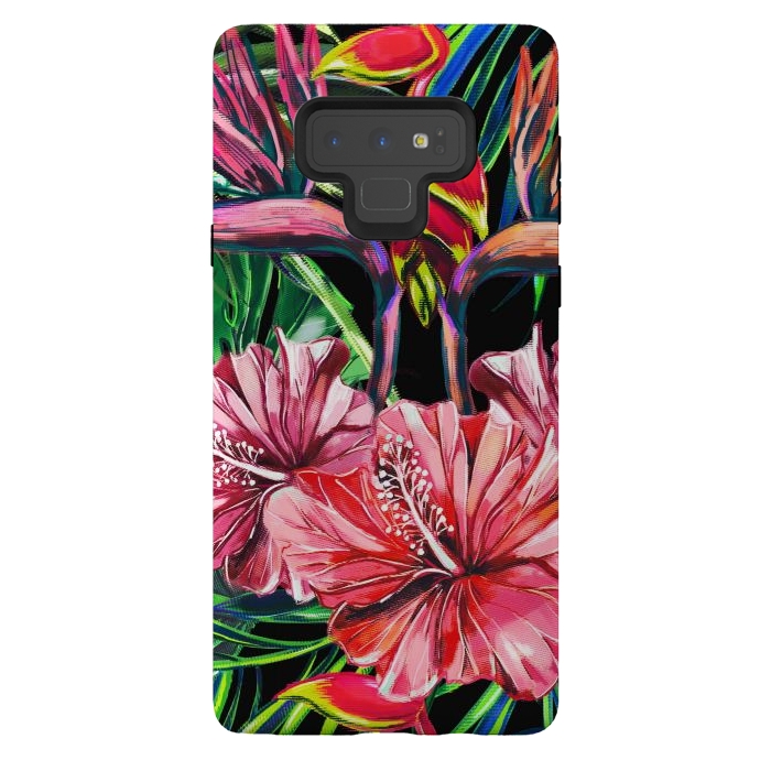 Galaxy Note 9 StrongFit Beautiful Trendy Seamless Floral Jungle Pattern by ArtsCase