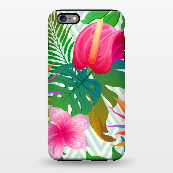 iPhone 6/6s plus StrongFit Exotic Flowers and Leaves in Geometric Decoration by ArtsCase