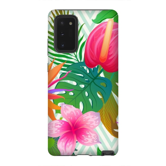 Galaxy Note 20 StrongFit Exotic Flowers and Leaves in Geometric Decoration by ArtsCase