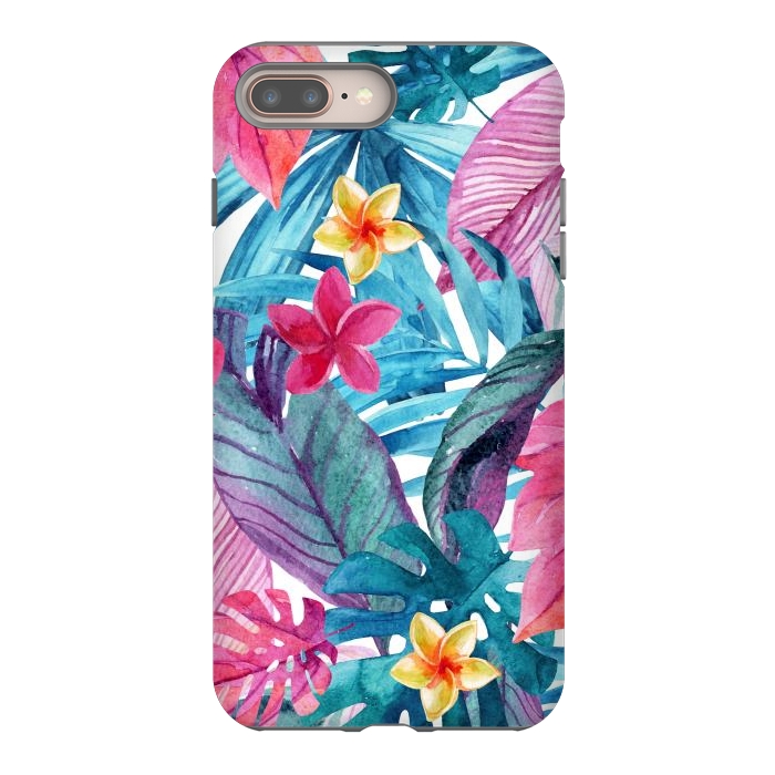 iPhone 7 plus StrongFit Exotic Leaves and Flower Background by ArtsCase
