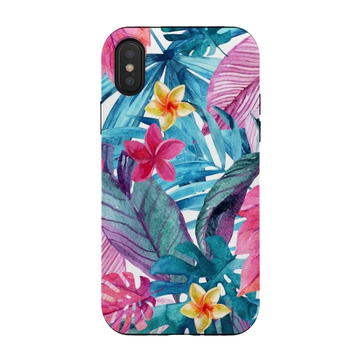 iPhone Xs / X StrongFit Exotic Leaves and Flower Background by ArtsCase