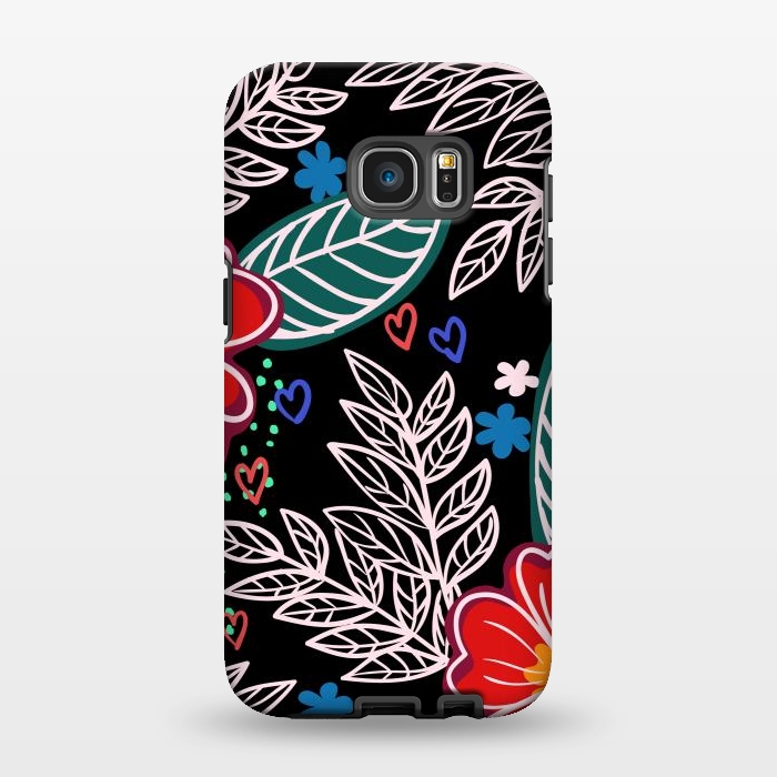 Galaxy S7 EDGE StrongFit Floral Pattern Design XIVI by ArtsCase