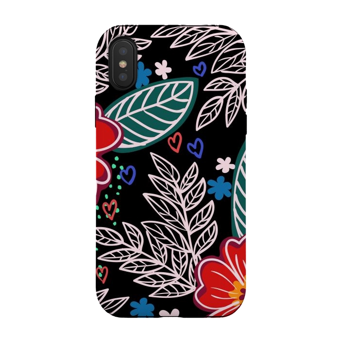 iPhone Xs / X StrongFit Floral Pattern Design XIVI by ArtsCase