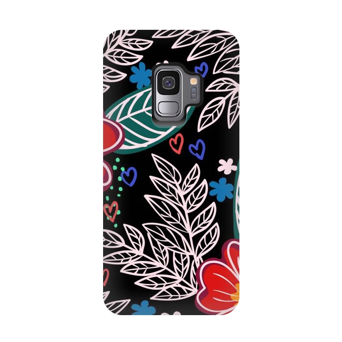 Galaxy S9 StrongFit Floral Pattern Design XIVI by ArtsCase