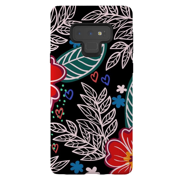 Galaxy Note 9 StrongFit Floral Pattern Design XIVI by ArtsCase