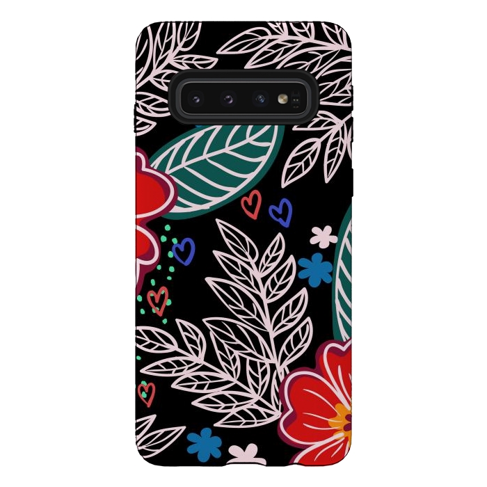 Galaxy S10 StrongFit Floral Pattern Design XIVI by ArtsCase