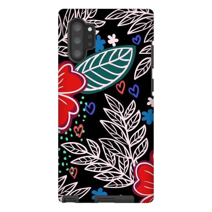 Galaxy Note 10 plus StrongFit Floral Pattern Design XIVI by ArtsCase