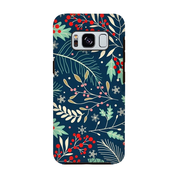 Galaxy S8 StrongFit Christmas Floral Design III by ArtsCase