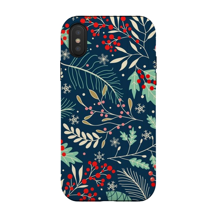 iPhone Xs / X StrongFit Christmas Floral Design III by ArtsCase