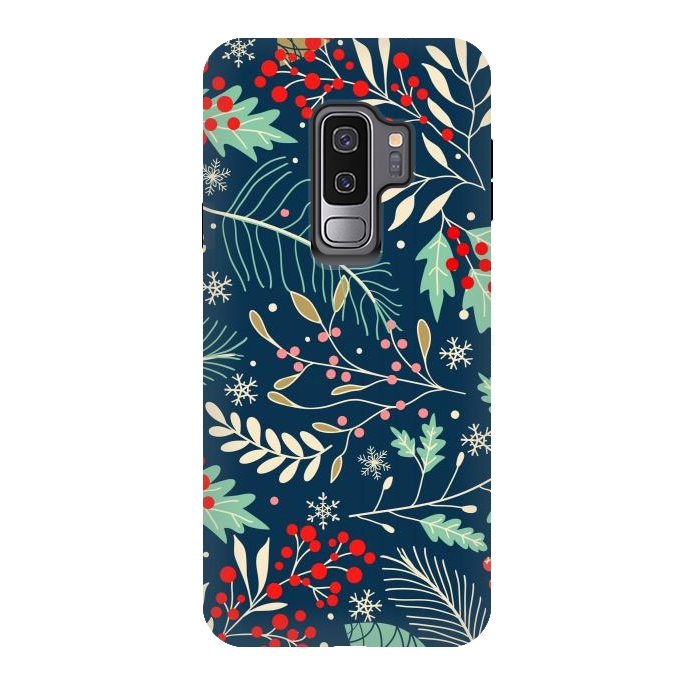 Galaxy S9 plus StrongFit Christmas Floral Design III by ArtsCase