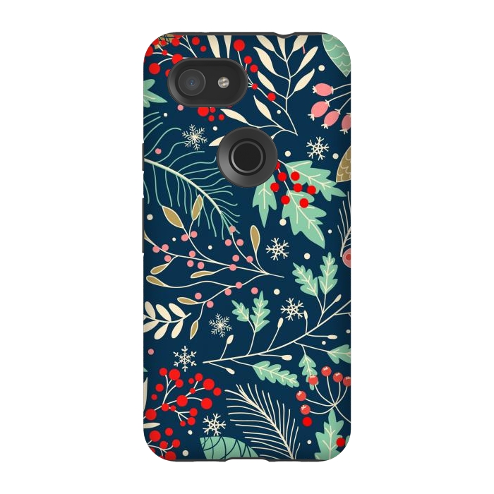 Pixel 3A StrongFit Christmas Floral Design III by ArtsCase