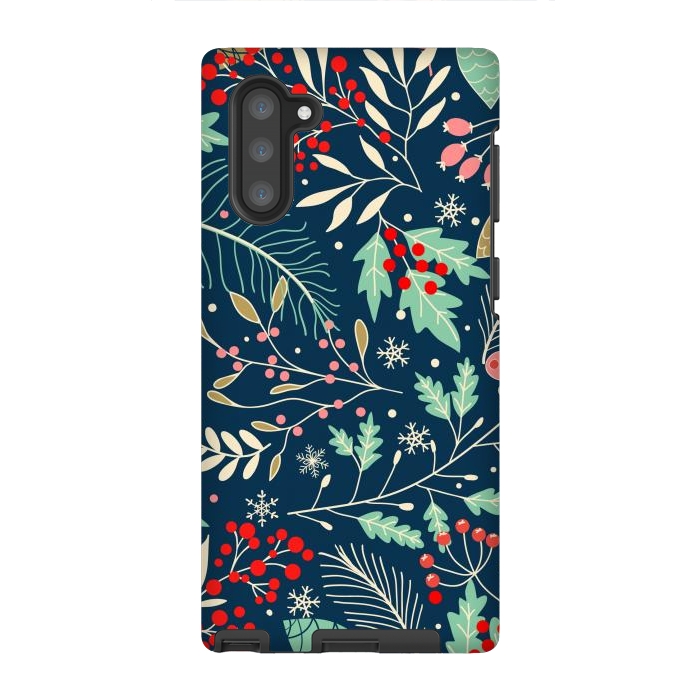 Galaxy Note 10 StrongFit Christmas Floral Design III by ArtsCase