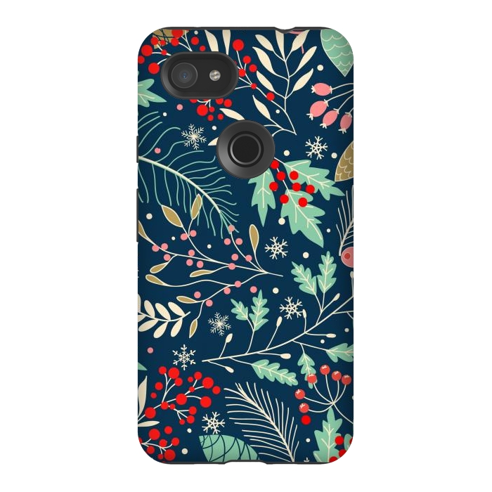 Pixel 3AXL StrongFit Christmas Floral Design III by ArtsCase