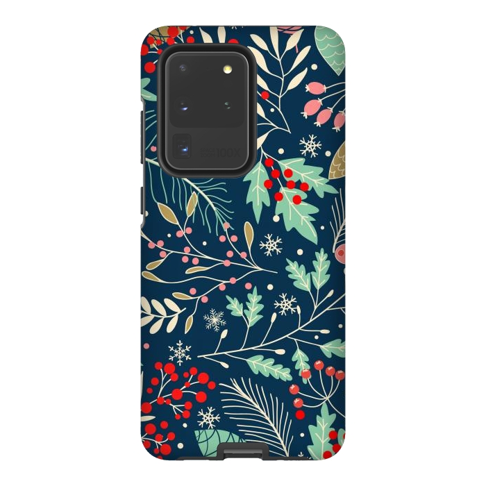 Galaxy S20 Ultra StrongFit Christmas Floral Design III by ArtsCase