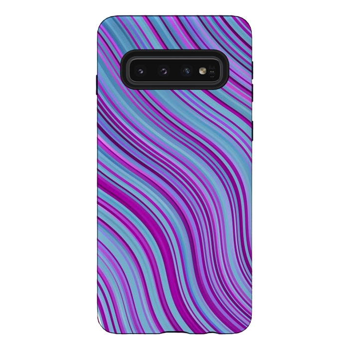 Galaxy S10 StrongFit Liquid Marble Blue Purple and Blue by ArtsCase