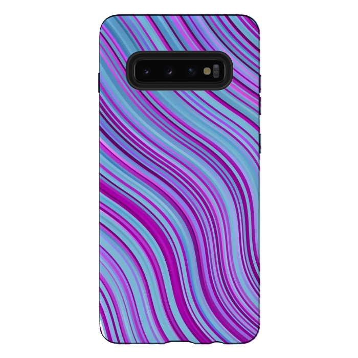 Galaxy S10 plus StrongFit Liquid Marble Blue Purple and Blue by ArtsCase
