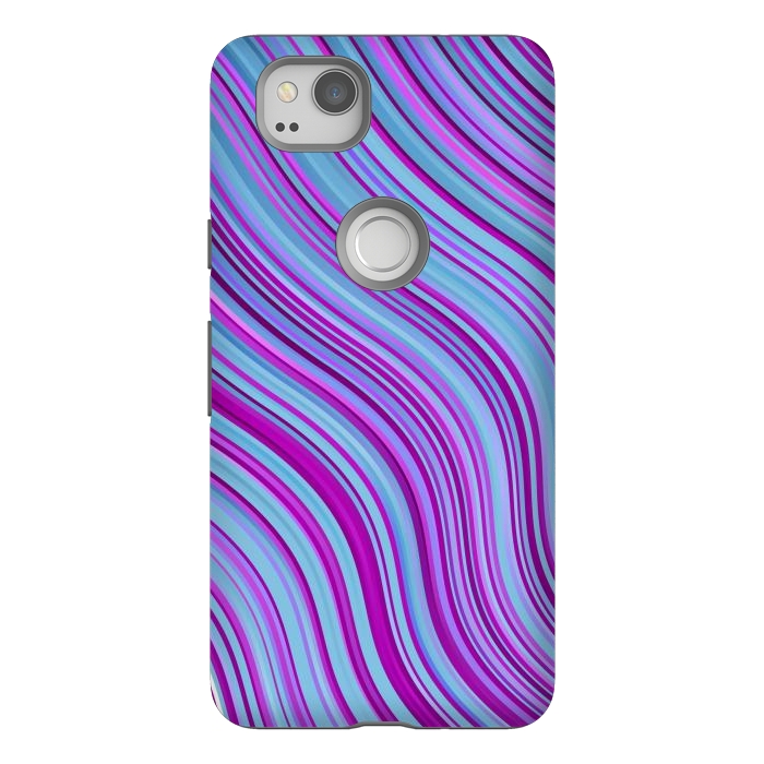 Pixel 2 StrongFit Liquid Marble Blue Purple and Blue by ArtsCase
