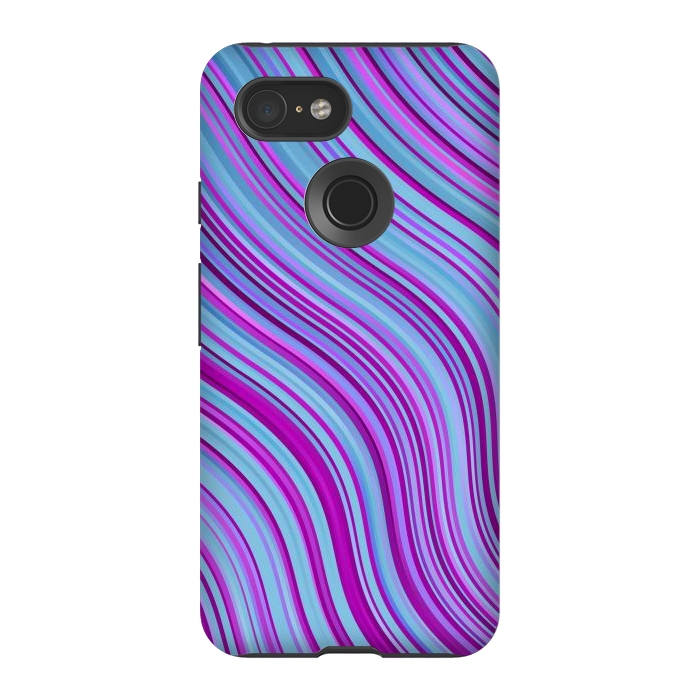 Pixel 3 StrongFit Liquid Marble Blue Purple and Blue by ArtsCase