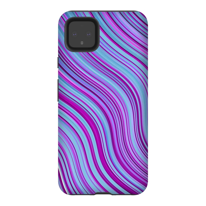 Pixel 4XL StrongFit Liquid Marble Blue Purple and Blue by ArtsCase