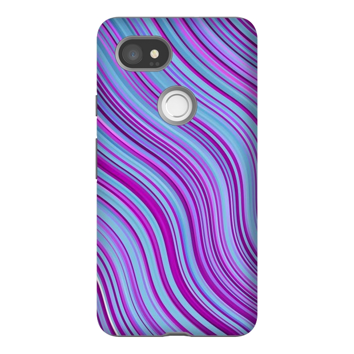Pixel 2XL StrongFit Liquid Marble Blue Purple and Blue by ArtsCase