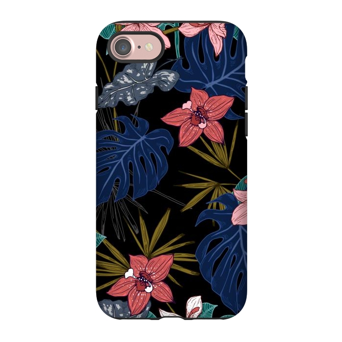 iPhone 7 StrongFit Tropical Plants, Flowers and Leaves Seamless Pattern 12 by ArtsCase