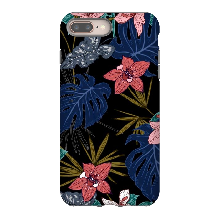 iPhone 7 plus StrongFit Tropical Plants, Flowers and Leaves Seamless Pattern 12 by ArtsCase