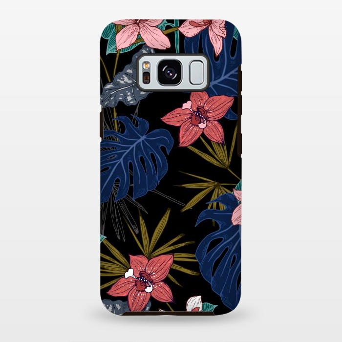Galaxy S8 plus StrongFit Tropical Plants, Flowers and Leaves Seamless Pattern 12 by ArtsCase