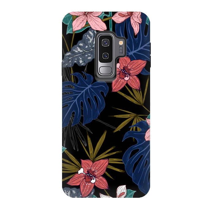 Galaxy S9 plus StrongFit Tropical Plants, Flowers and Leaves Seamless Pattern 12 by ArtsCase