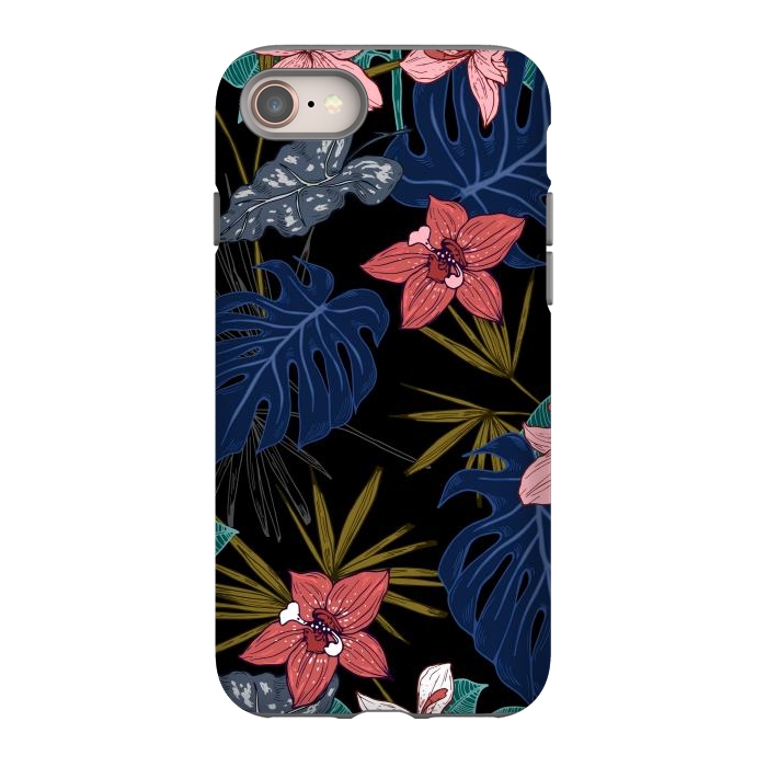 iPhone 8 StrongFit Tropical Plants, Flowers and Leaves Seamless Pattern 12 by ArtsCase