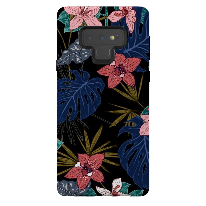 Galaxy Note 9 StrongFit Tropical Plants, Flowers and Leaves Seamless Pattern 12 by ArtsCase