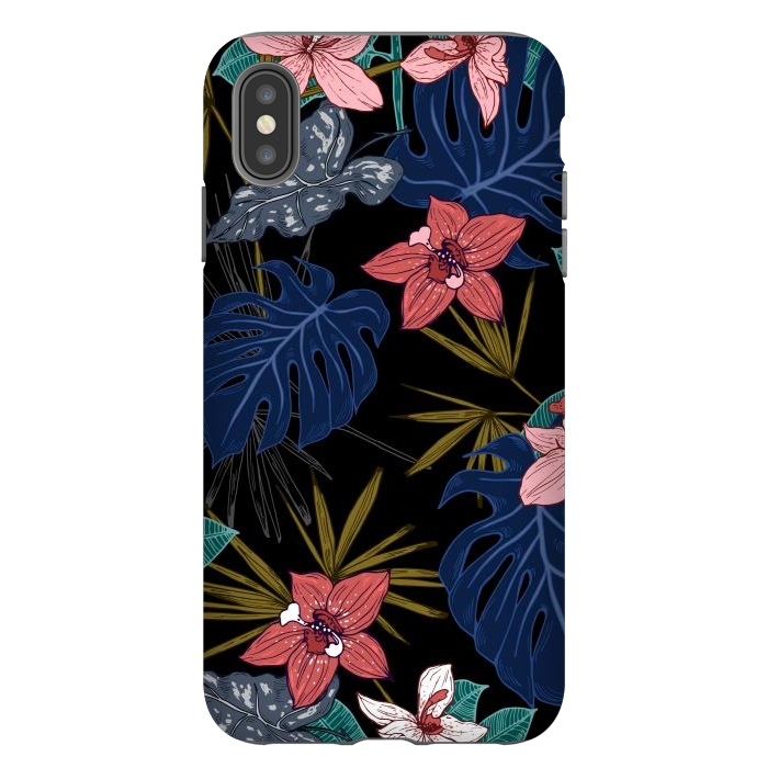 iPhone Xs Max StrongFit Tropical Plants, Flowers and Leaves Seamless Pattern 12 by ArtsCase