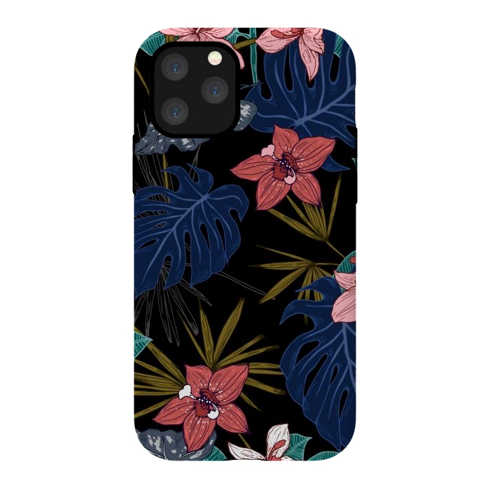 iPhone 11 Pro StrongFit Tropical Plants, Flowers and Leaves Seamless Pattern 12 by ArtsCase