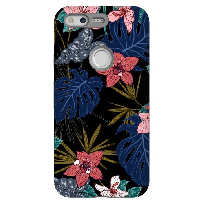Pixel StrongFit Tropical Plants, Flowers and Leaves Seamless Pattern 12 by ArtsCase