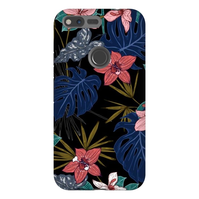 Pixel XL StrongFit Tropical Plants, Flowers and Leaves Seamless Pattern 12 by ArtsCase