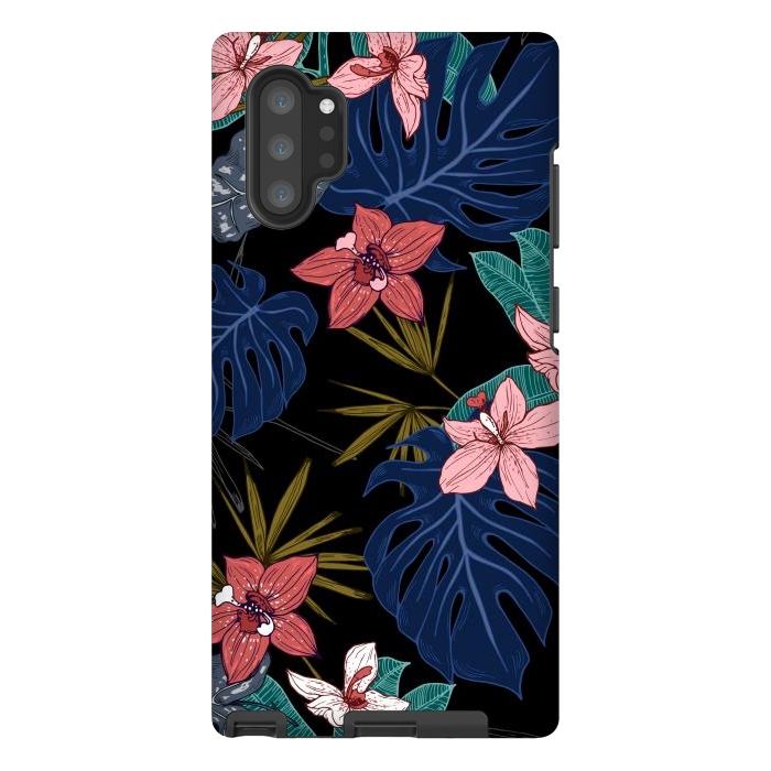 Galaxy Note 10 plus StrongFit Tropical Plants, Flowers and Leaves Seamless Pattern 12 by ArtsCase