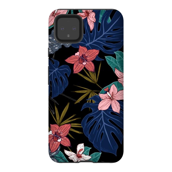 Pixel 4XL StrongFit Tropical Plants, Flowers and Leaves Seamless Pattern 12 by ArtsCase