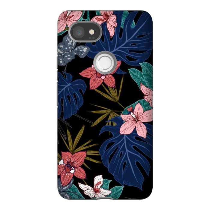 Pixel 2XL StrongFit Tropical Plants, Flowers and Leaves Seamless Pattern 12 by ArtsCase