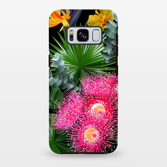 Galaxy S8 plus StrongFit Tropical Flowers and Leaves, Seamless Pattern by ArtsCase