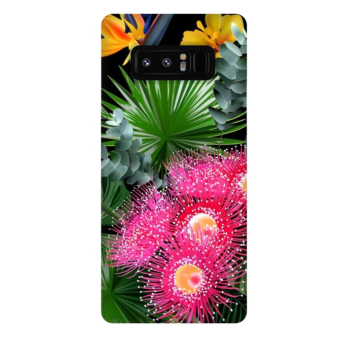 Galaxy Note 8 StrongFit Tropical Flowers and Leaves, Seamless Pattern by ArtsCase
