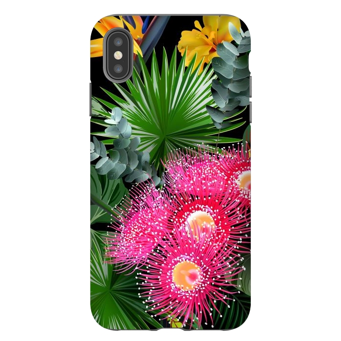 iPhone Xs Max StrongFit Tropical Flowers and Leaves, Seamless Pattern by ArtsCase