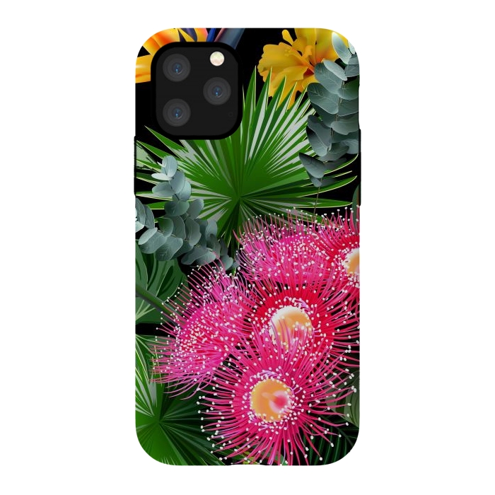 iPhone 11 Pro StrongFit Tropical Flowers and Leaves, Seamless Pattern by ArtsCase