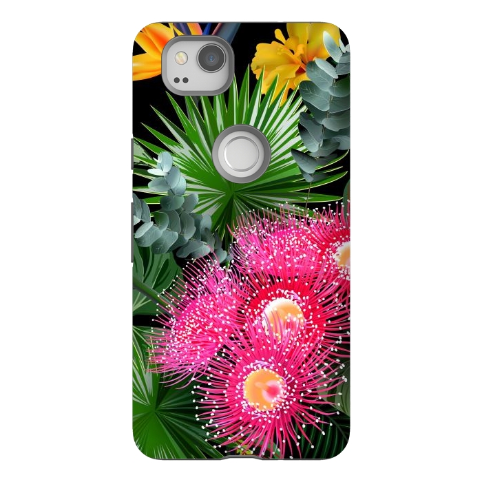 Pixel 2 StrongFit Tropical Flowers and Leaves, Seamless Pattern by ArtsCase